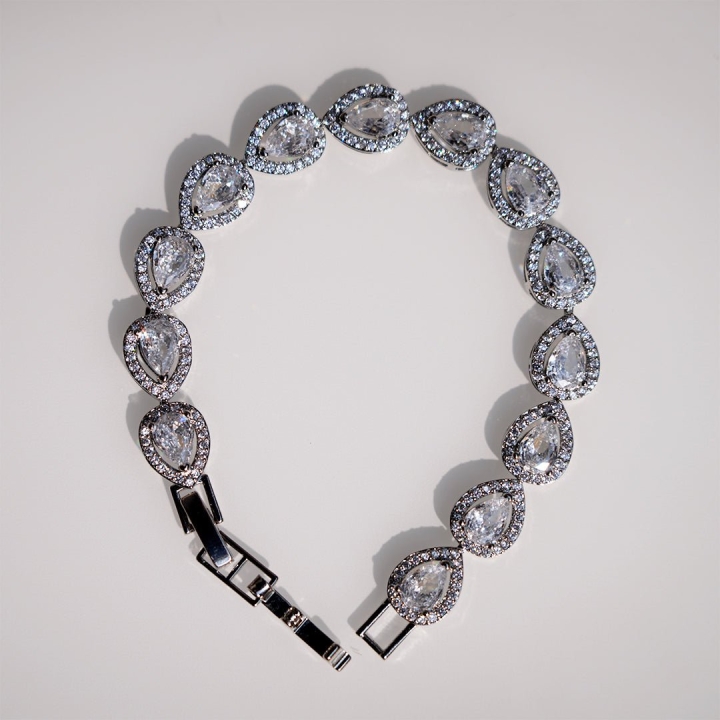 Pear Shaped Tennis Bracelet - Dainty Design